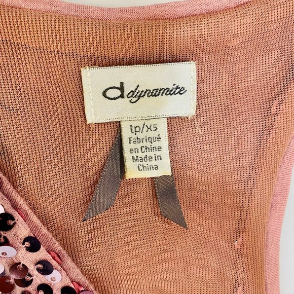 Women's Size XS Sleeveless Dusty Rose Sequined front and back / Tank Top - Picture 7 of 7